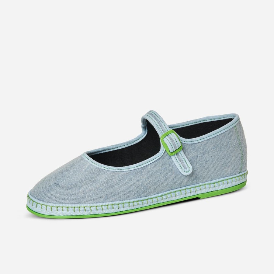 Classics Piedaterre Venezia | Mary Jane - Celeste Verde Fluo - Denim