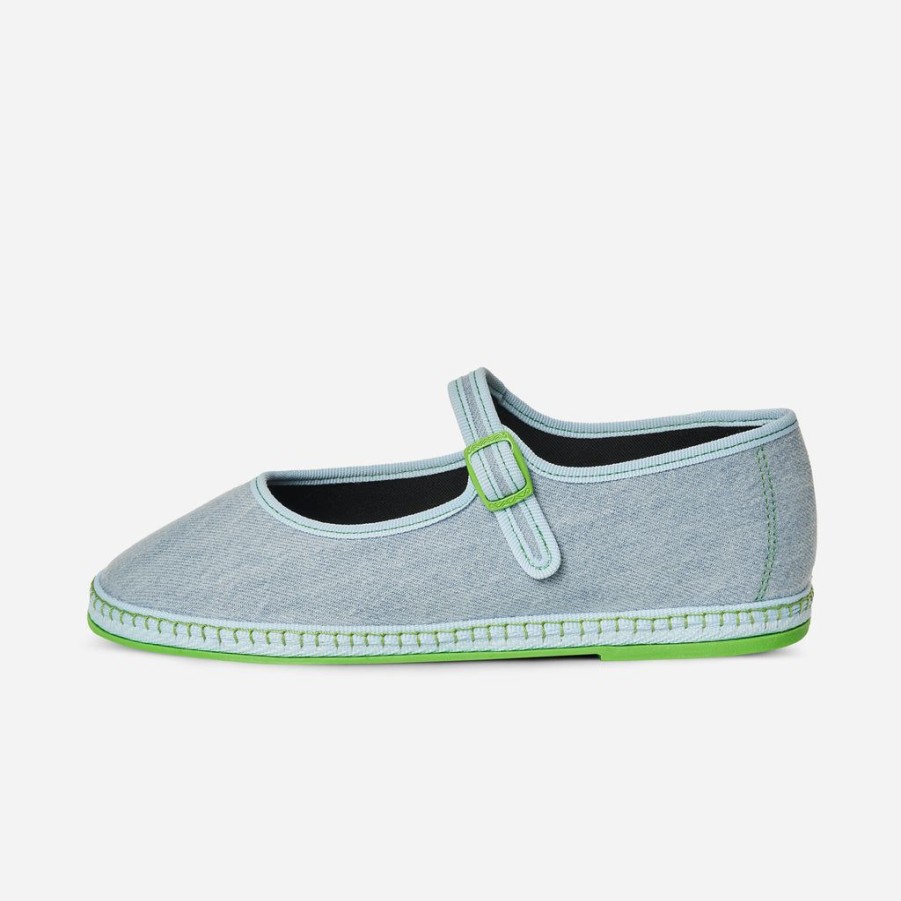 Classics Piedaterre Venezia | Mary Jane - Celeste Verde Fluo - Denim