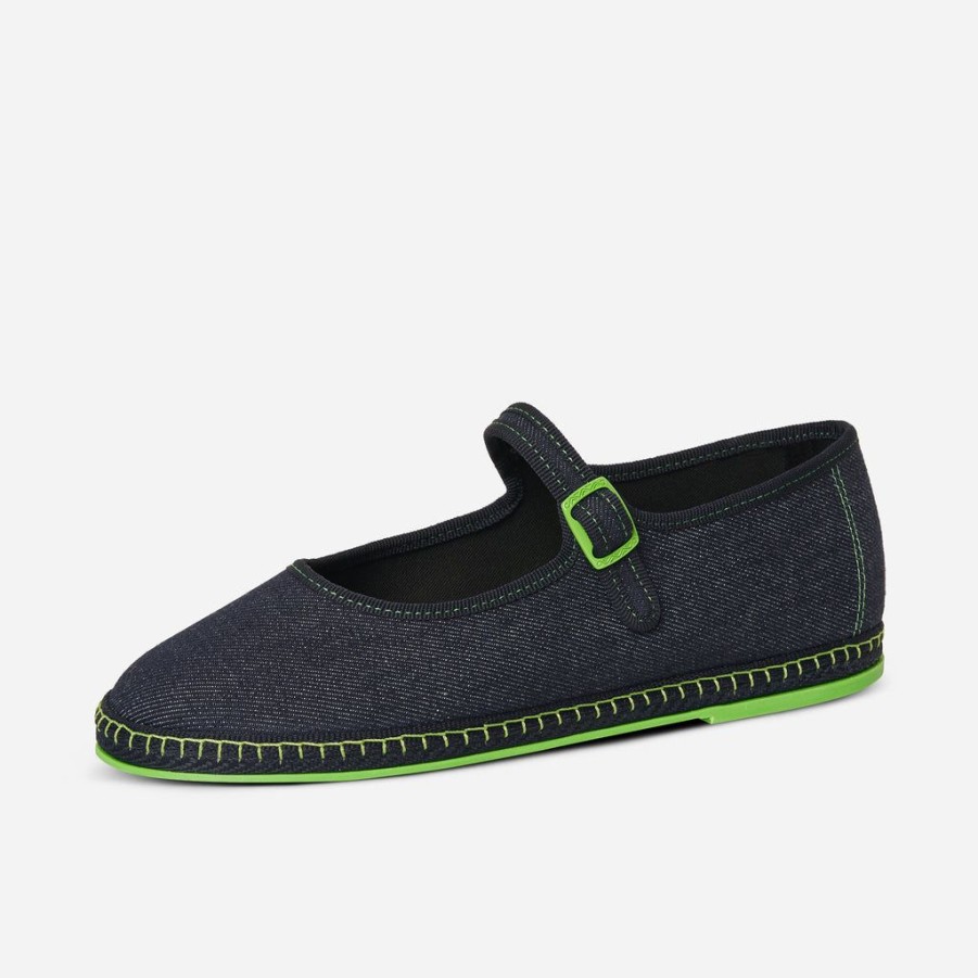 Classics Piedaterre Venezia | Mary Jane - Blu Verde Fluo - Denim