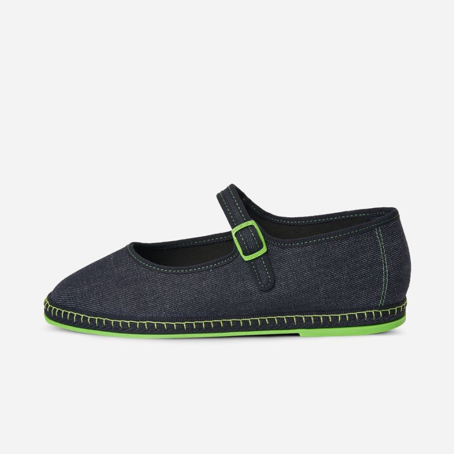 Classics Piedaterre Venezia | Mary Jane - Blu Verde Fluo - Denim